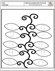 okul öncesi 1 sayısı çizgi çalışması